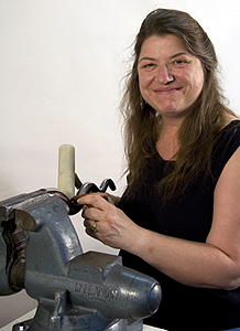 Cynthia Eid is shown at work in her studio